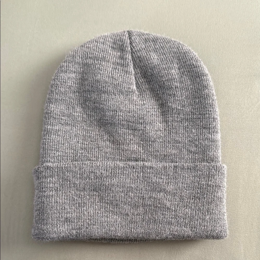 Carhartt Light Heather Gray Knit Beanie with Ribbed Texture - Picture 2 of 4